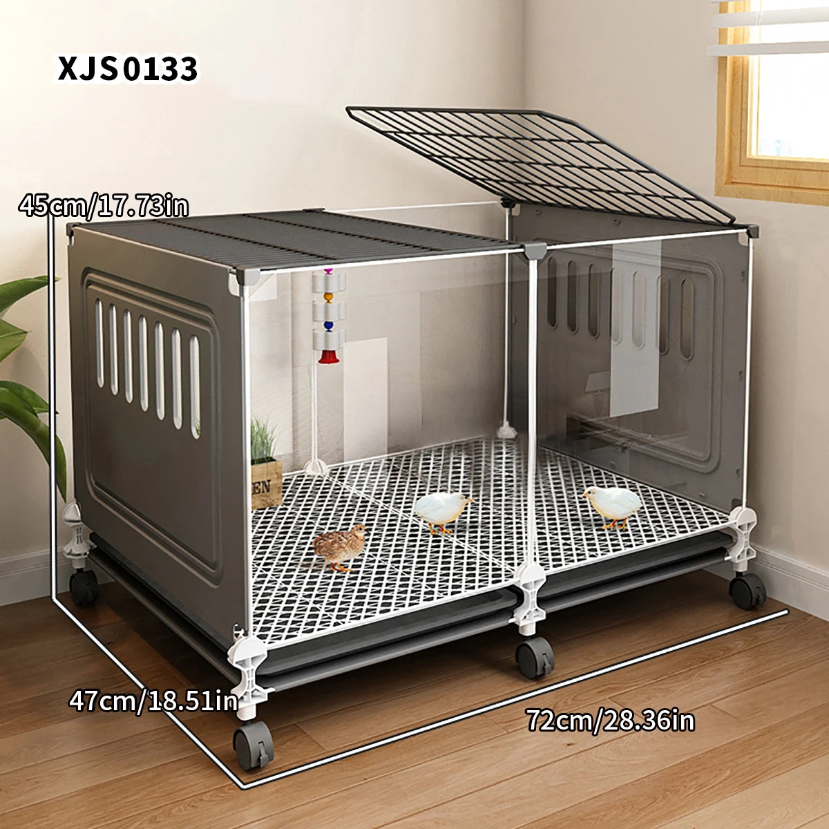 Large Chicken & Duck Cage – Automatic Cleaning Poultry Coop for Outdoor & Balcony Use