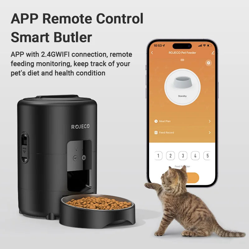 Smart 2L Pet Feeder – Wi-Fi App Auto Dispenser for Cats & Dogs