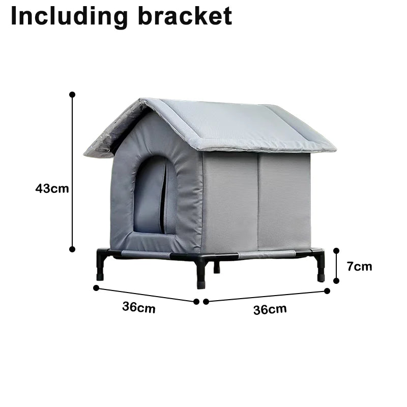 Waterproof Outdoor Pet House – Foldable Warm Cat & Dog Cave Bed