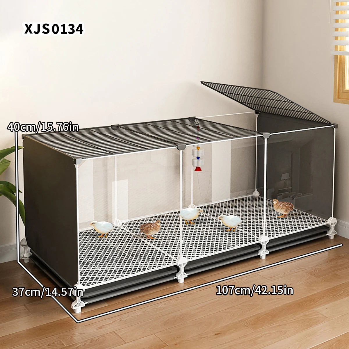 Large Chicken & Duck Cage – Automatic Cleaning Poultry Coop for Outdoor & Balcony Use