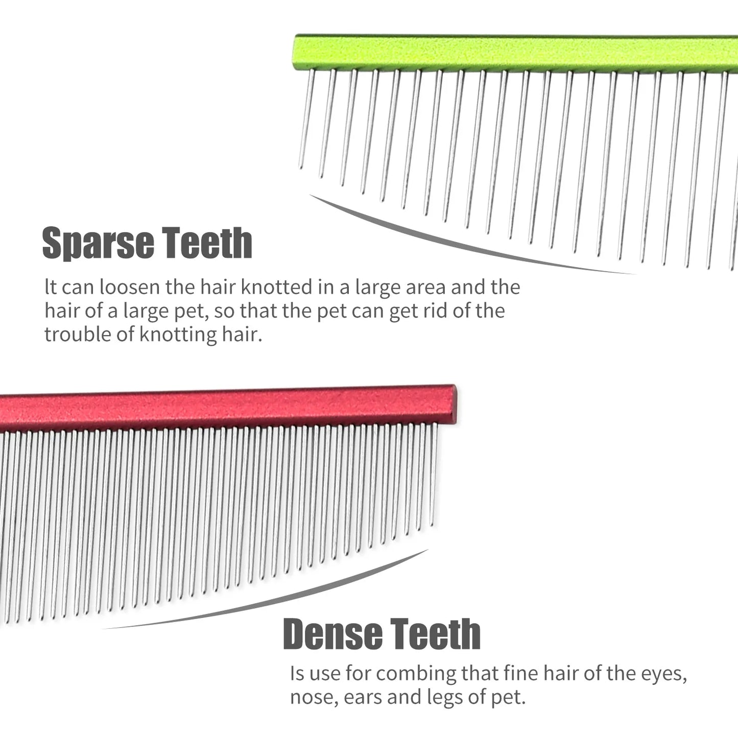 Pet Moon Comb – Stainless Steel Thin Teeth Grooming Comb for Cats & Dogs