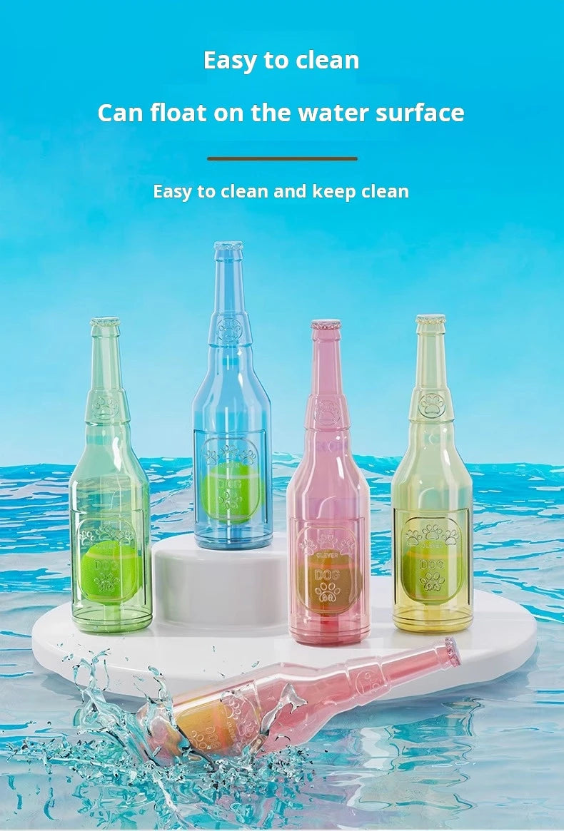 Interactive Bottle-Sound Dog Chew Ball – Durable Training Toy for Small & Large Dogs