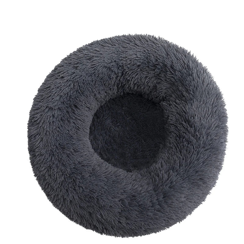 Large Round Pet Bed – Super Soft Plush Dog & Cat House for Winter Sleeping