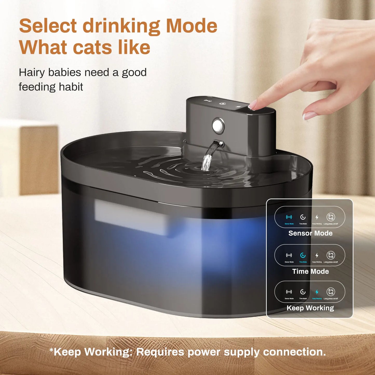 2.2L Silent Automatic Pet Fountain – Induction Charging for Cats & Dogs