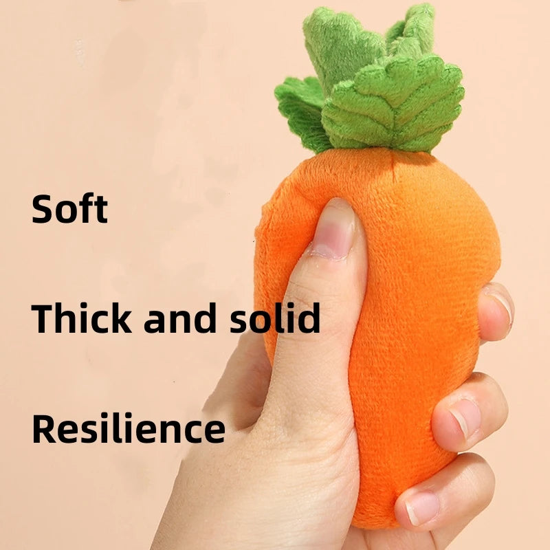 Interactive Carrot Plush Dog Toy – 2-in-1 Puzzle & Nosework Feeder