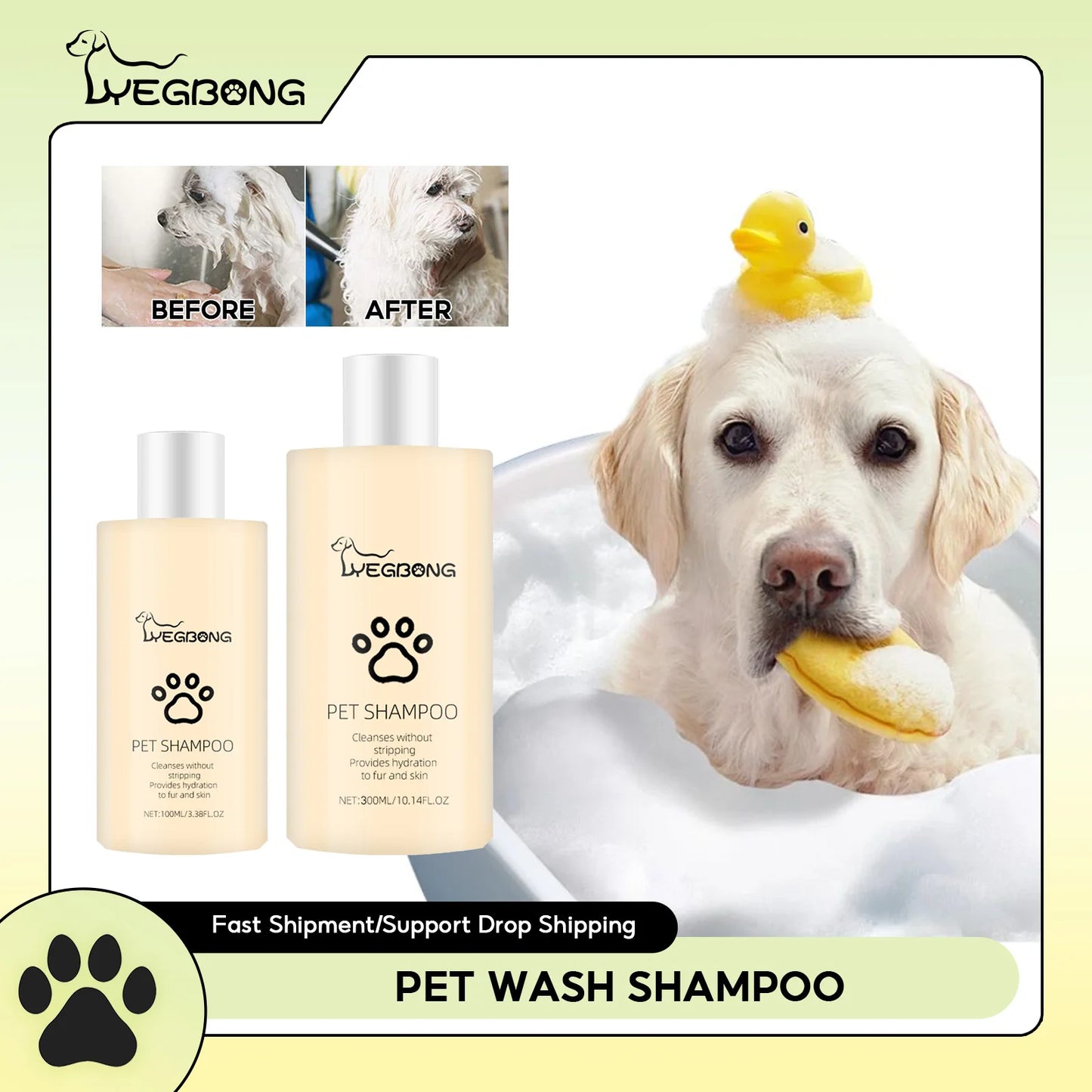 Pet Wash Dog Shampoo – Hair Softening, Flea & Mite Removal, Deodorizing & Anti-Itch Care