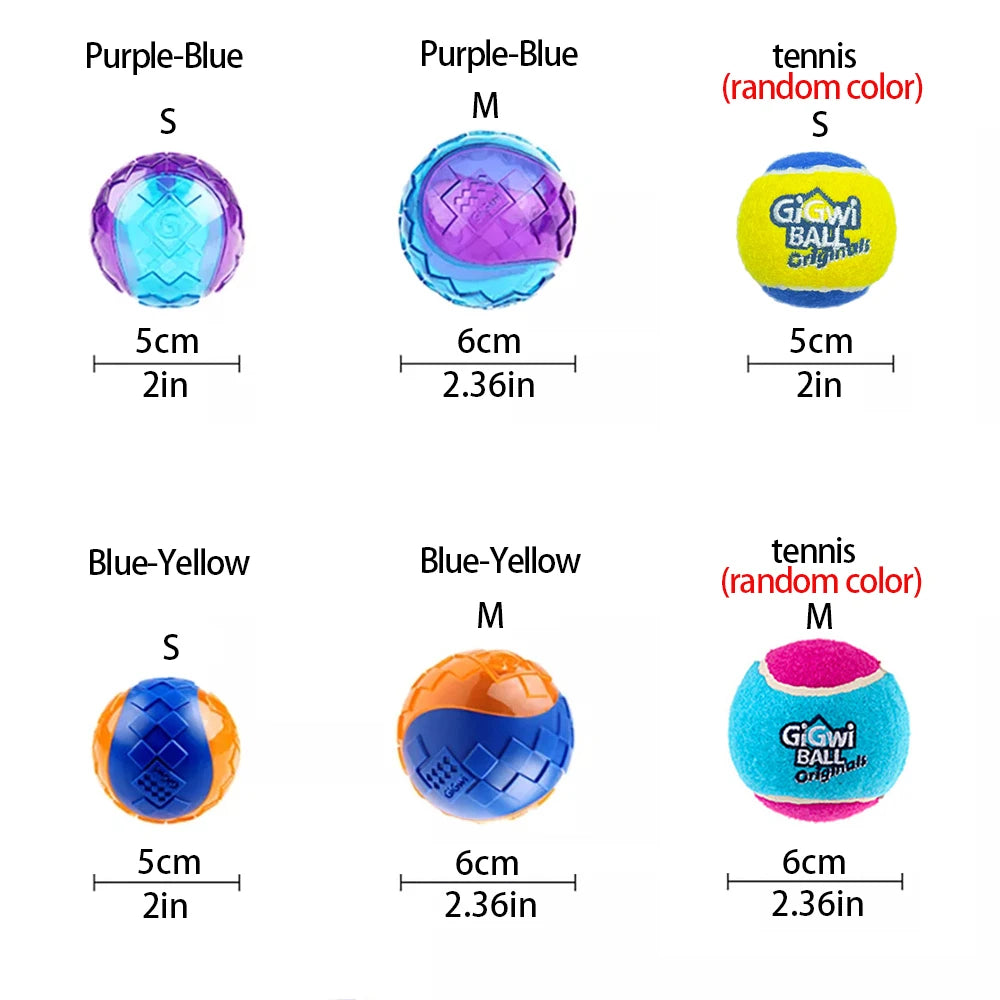 2pcs Pet Dog Squeaky Toys Ball Tennis Ball Interactive Dog Toys High Bounce Sound Rubber Ball for Dog Training Outdoor Play Ball