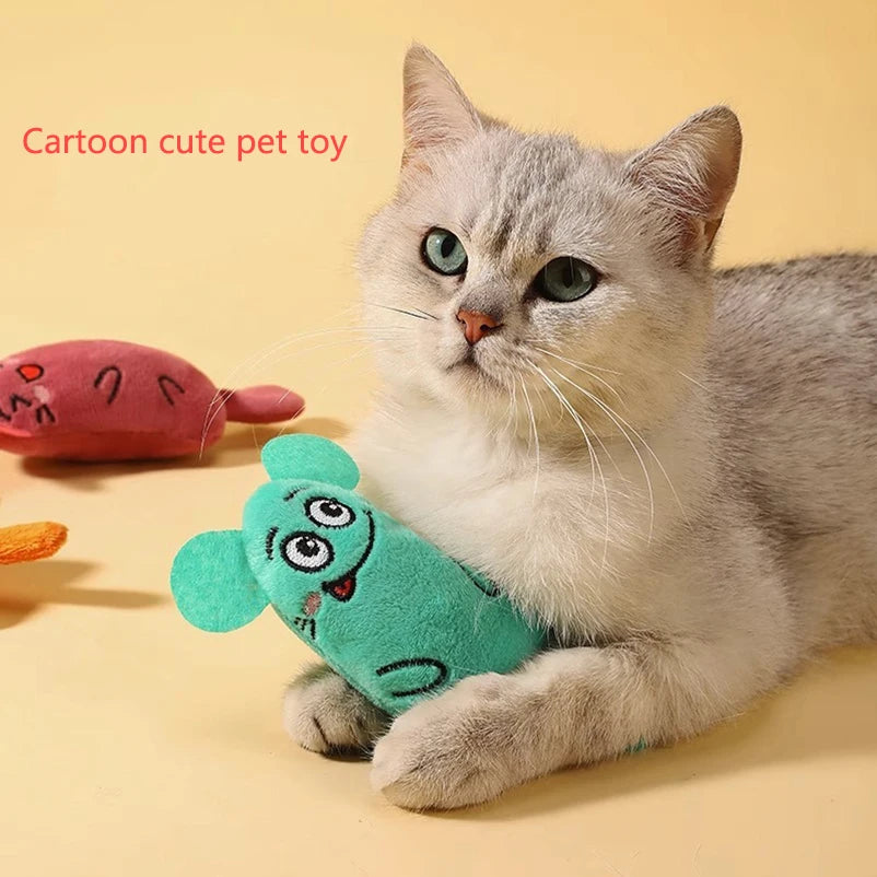 Cartoon Plush Dog & Cat Toy – Bite-Resistant Chew & Teeth Cleaning Toy