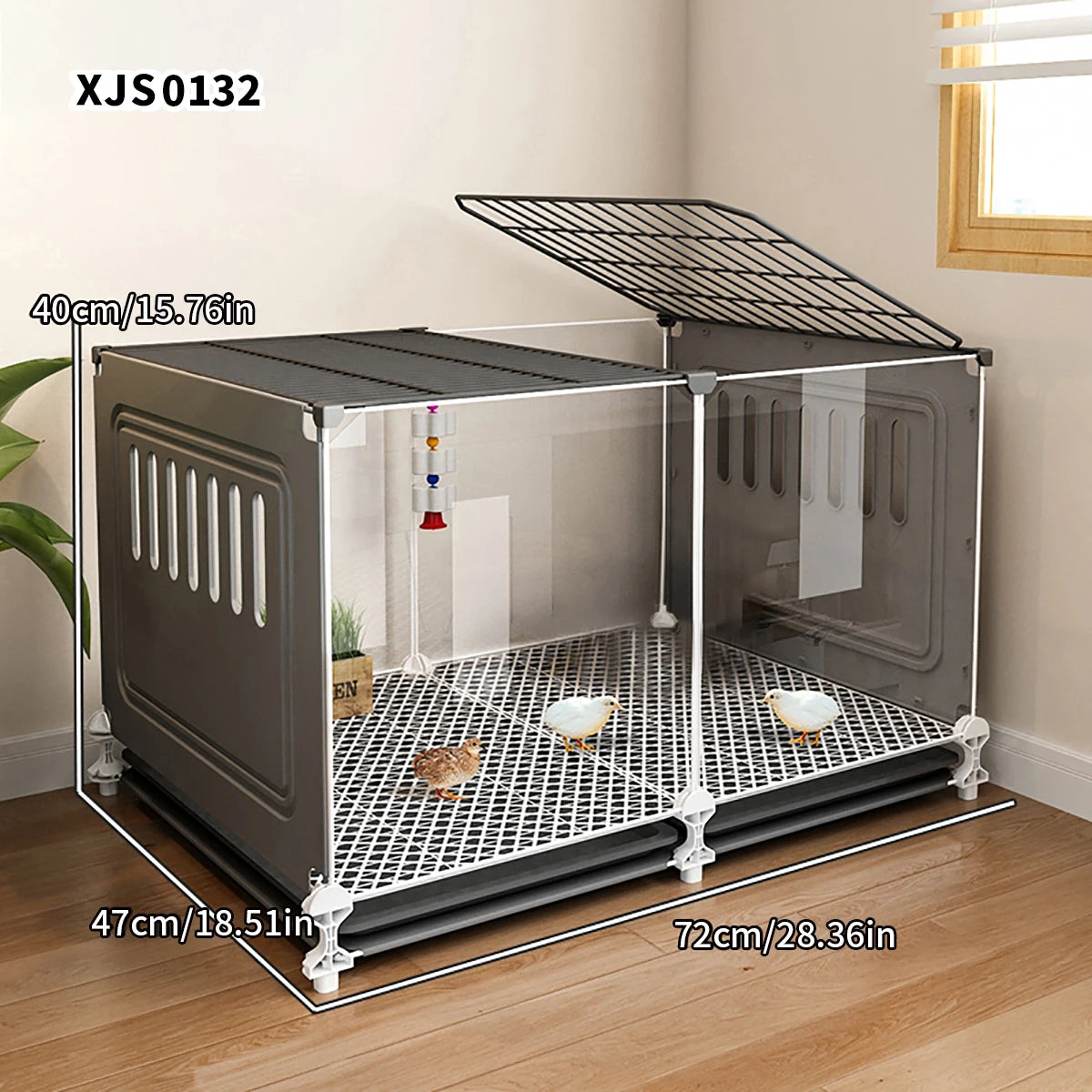 Large Chicken & Duck Cage – Automatic Cleaning Poultry Coop for Outdoor & Balcony Use