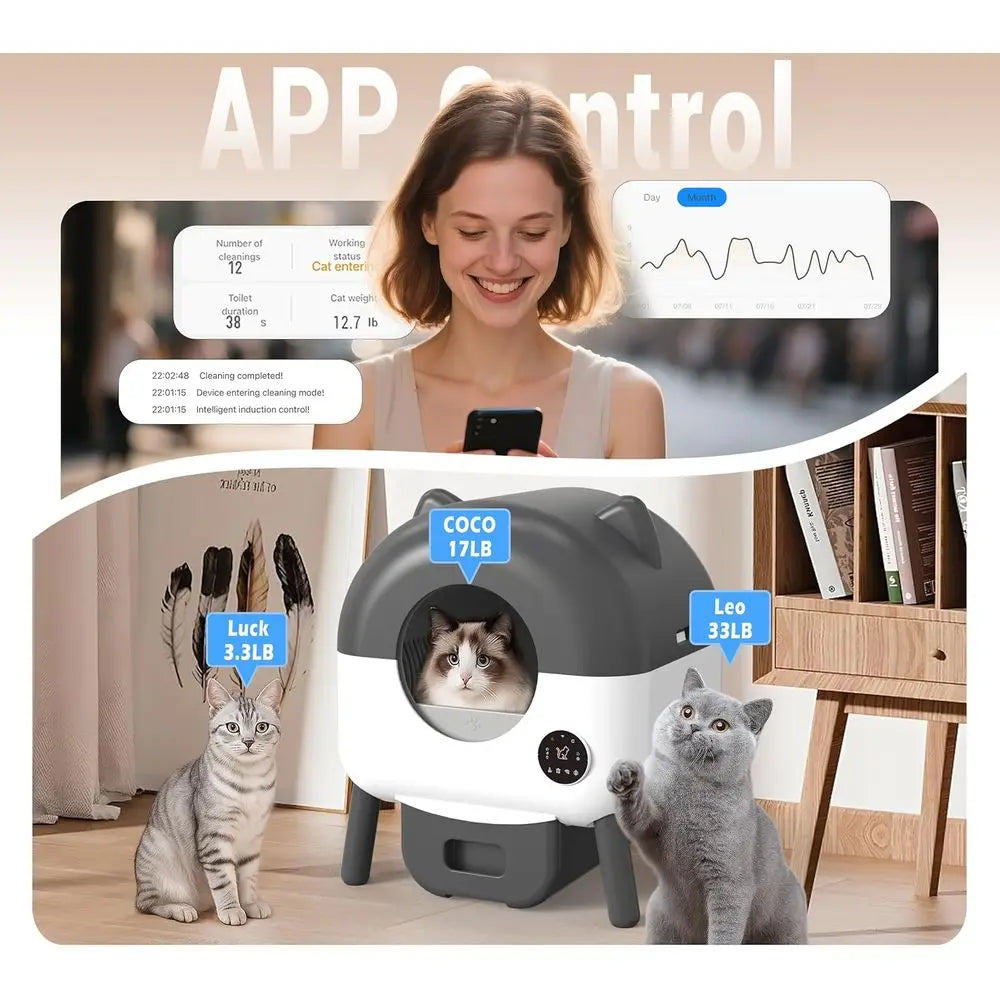 "S7 Smart Self-Cleaning Cat Litter Box – XL Automatic Robot"