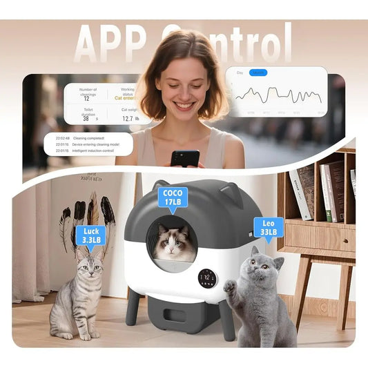 "S7 Smart Self-Cleaning Cat Litter Box – XL Automatic Robot"