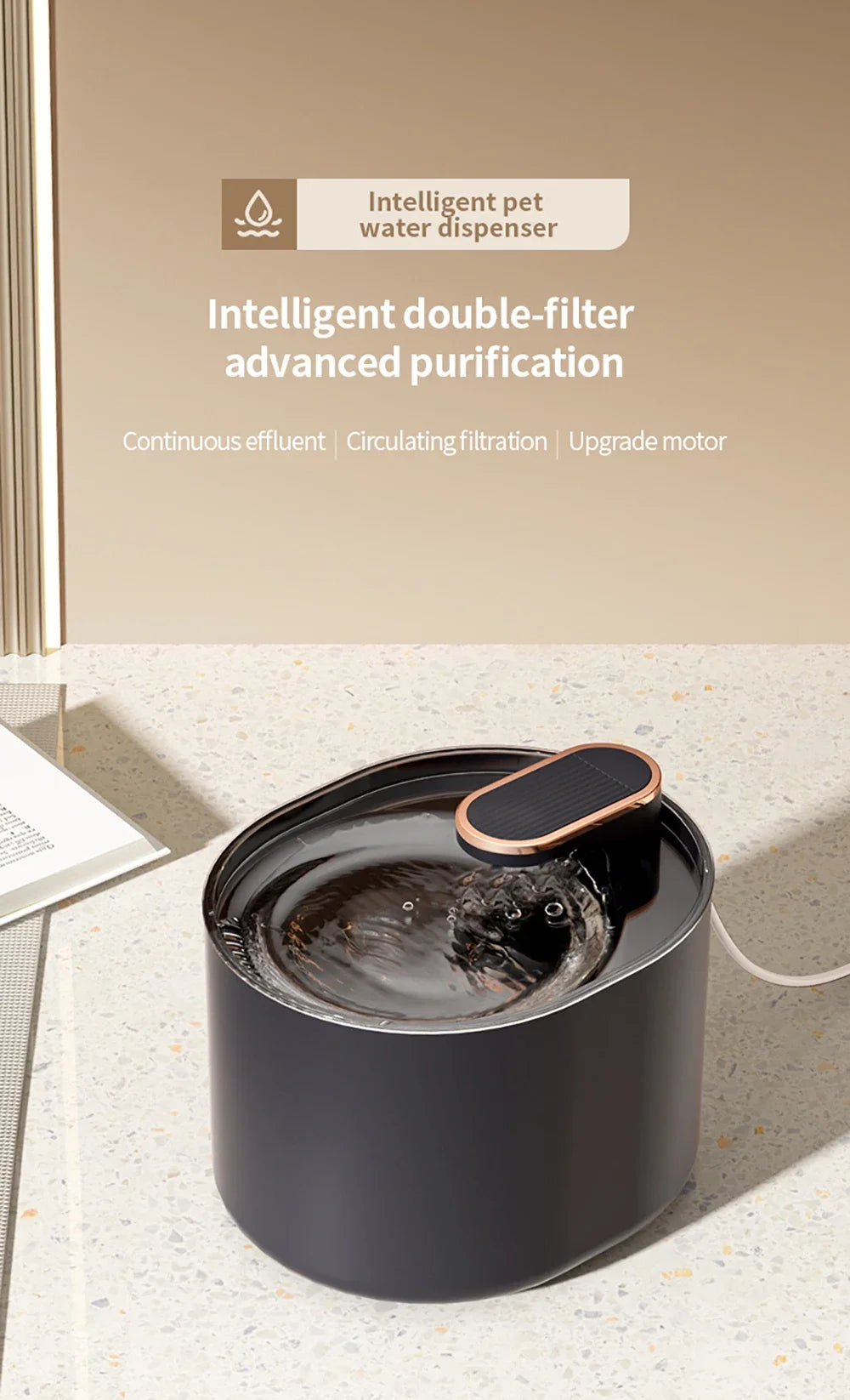 3L Automatic Cat Water Fountain with LED – Ultra Silent Pet Dispenser