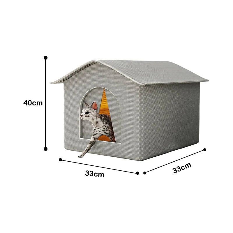 Waterproof Outdoor Pet House – Foldable Warm Cat & Dog Cave Bed