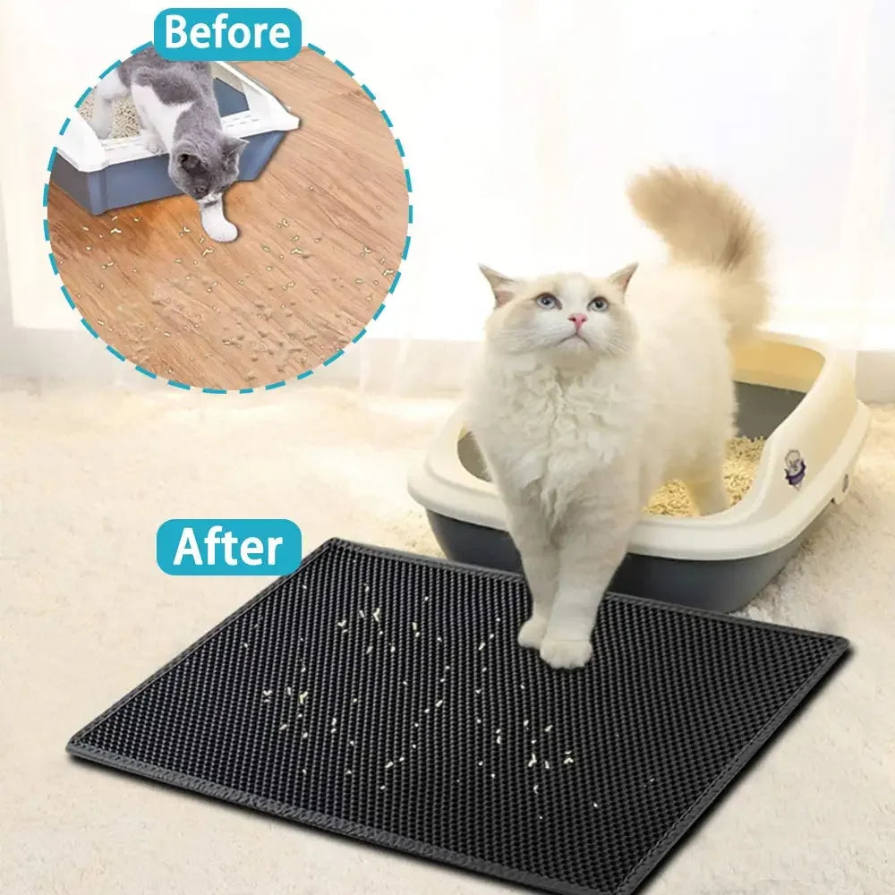 Double-Layer Waterproof Cat Litter Mat – Non-Slip & Washable