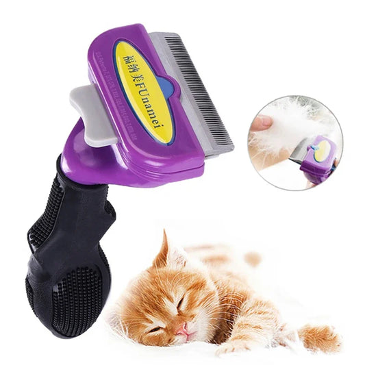 Cat & Dog Grooming Brush – Hair Shedding, Massage & Cleaning Comb