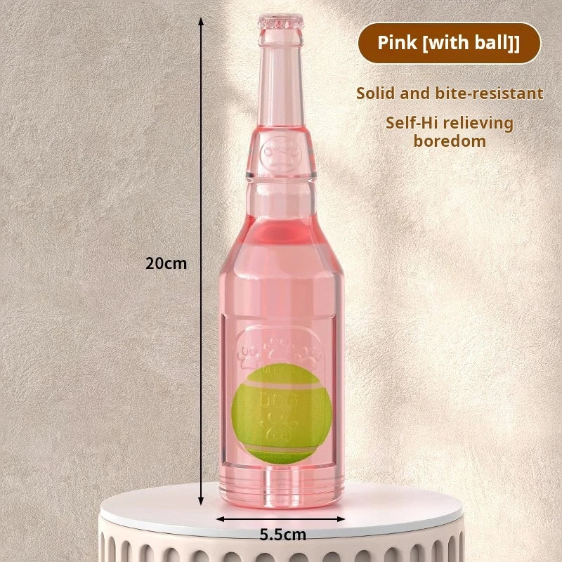 Interactive Bottle-Sound Dog Chew Ball – Durable Training Toy for Small & Large Dogs