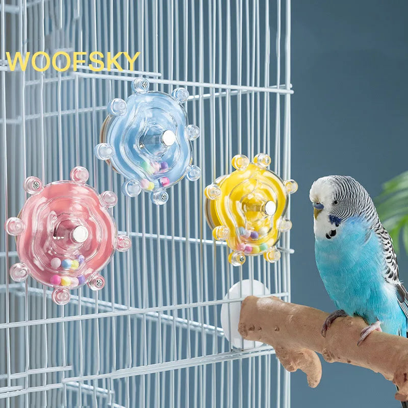 Interactive Parrot Toy – Rotating Treat Dispenser for Mental Stimulation
