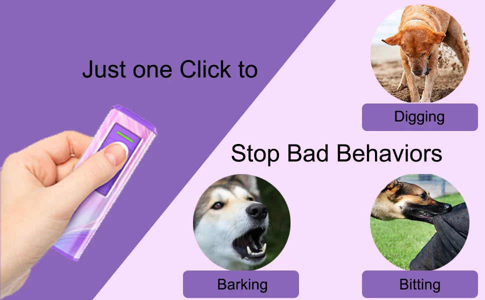 2025 Dog Ultrasonic Repeller Release Pet Training Rechargeable Anti Dog Bark Bite PortableDevice LED Flashlight Dog Repellent