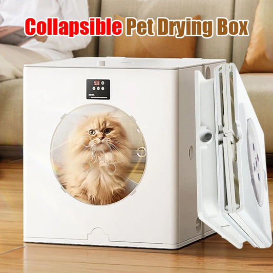 Foldable Pet Drying Box – 88L Large Automatic Dog & Cat Hair Dryer