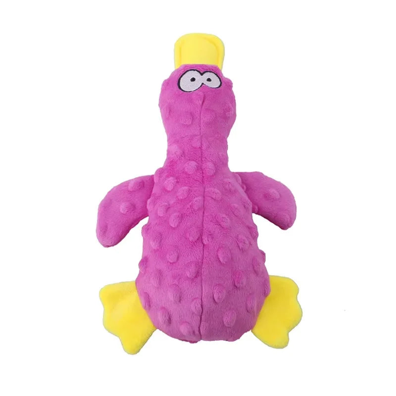 Soft Plush Duck Dog Toy – Squeaky Chew Toy for Small Puppies