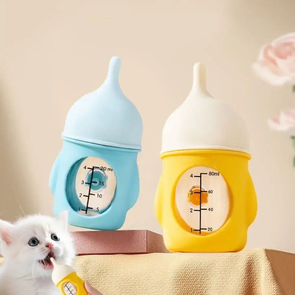 Silicone Pet Feeding Bottle – Anti-Slip Puppy & Kitten Bottle with Anti-Choke Valve