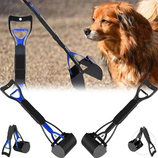 Long Handle Poop Scooper – Folding Waste Cleanup Tool for Dogs