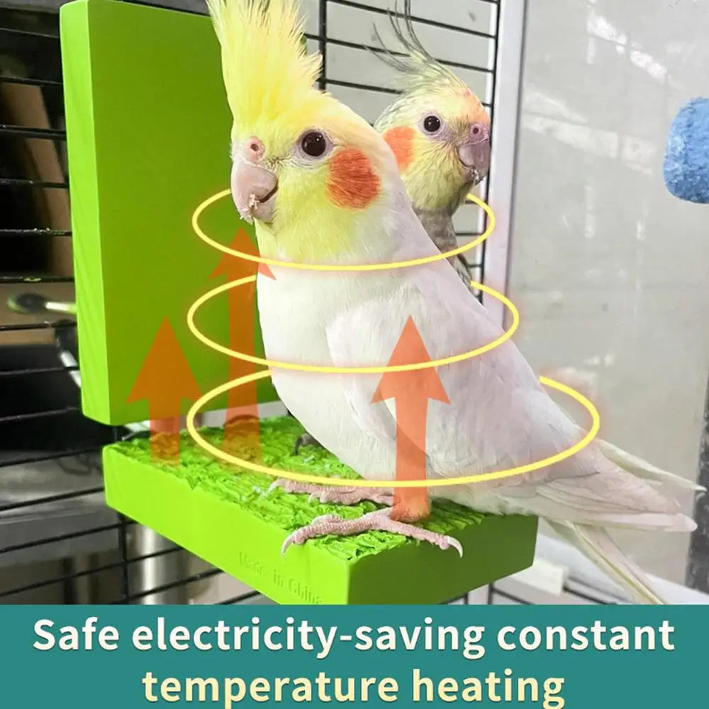 Bird Cage Heater Thermo Perch – Automatic Warmer Stand for Parrots & Small Birds