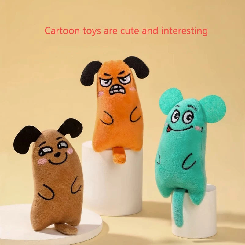 Cartoon Plush Dog & Cat Toy – Bite-Resistant Chew & Teeth Cleaning Toy
