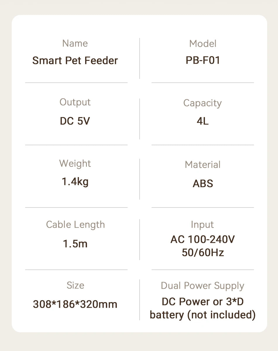 Smart Automatic Cat & Dog Feeder with 1080P HD Camera – WiFi Controlled