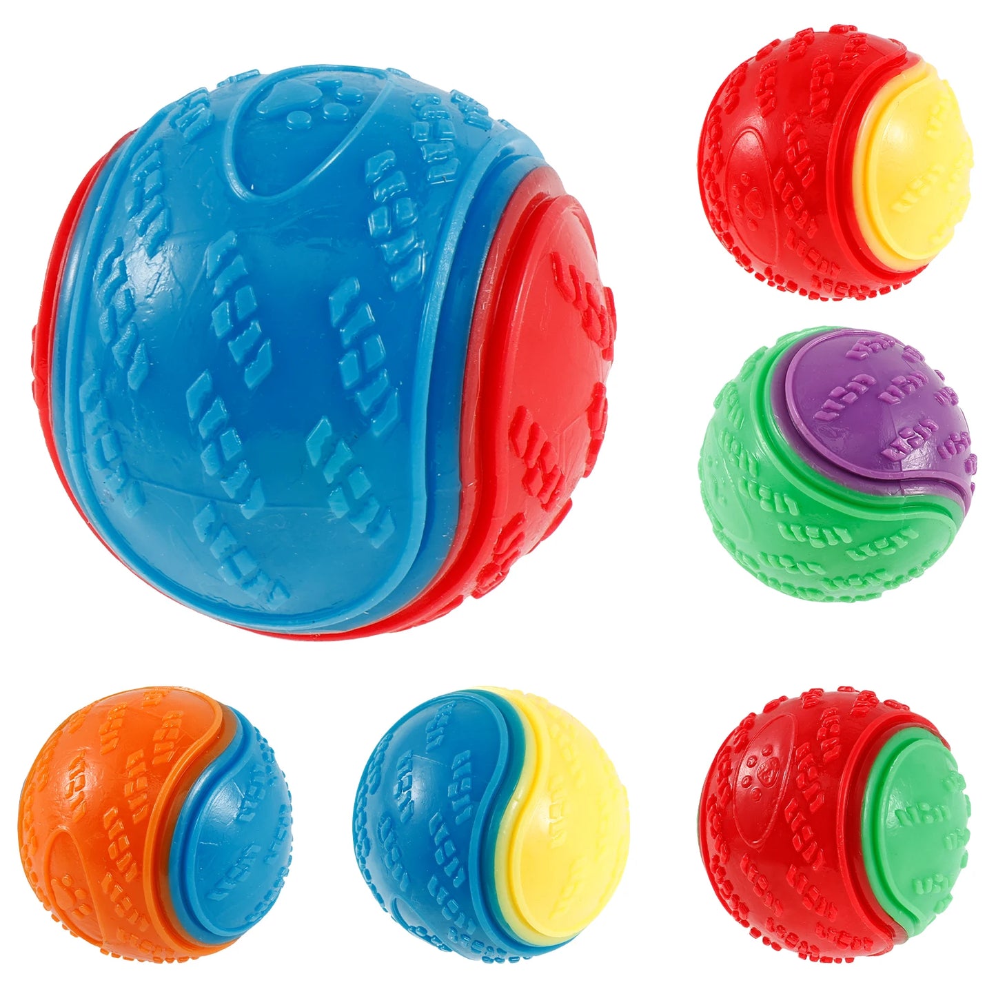 6PCS Interactive Dog Balls – Bite-Resistant Chew & Teeth Care
