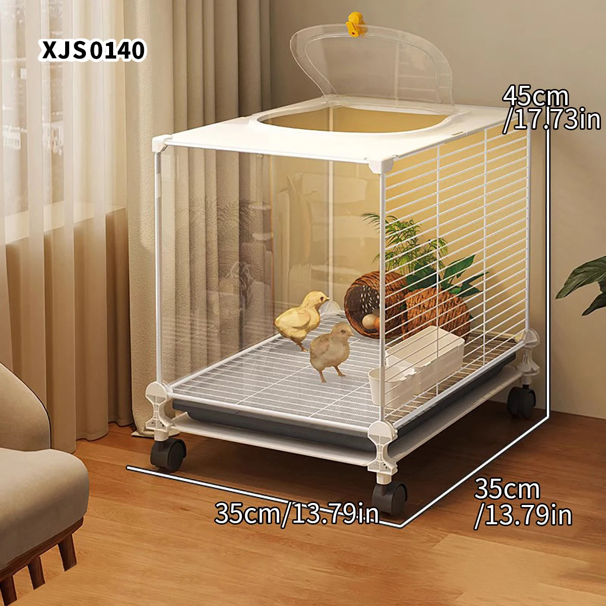 Large Chicken & Duck Cage – Automatic Cleaning Poultry Coop for Outdoor & Balcony Use