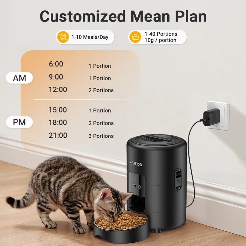 Smart 2L Pet Feeder – Wi-Fi App Auto Dispenser for Cats & Dogs