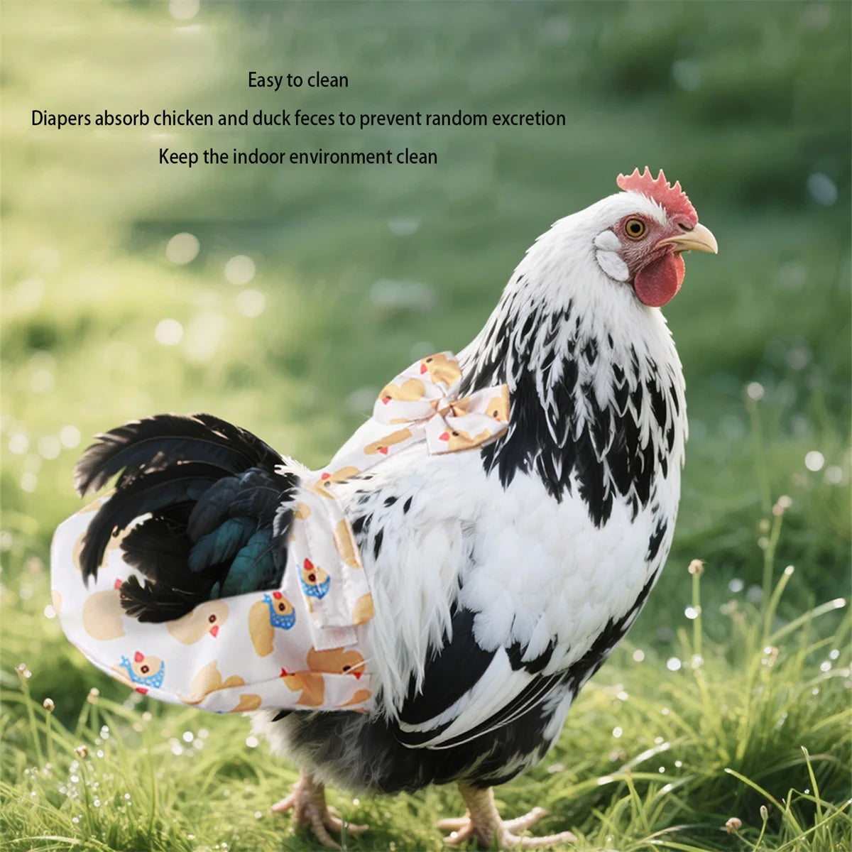 Pet Goose, Chicken & Duck Harness with Diaper Set – 2 Pieces with Adjustable Leash