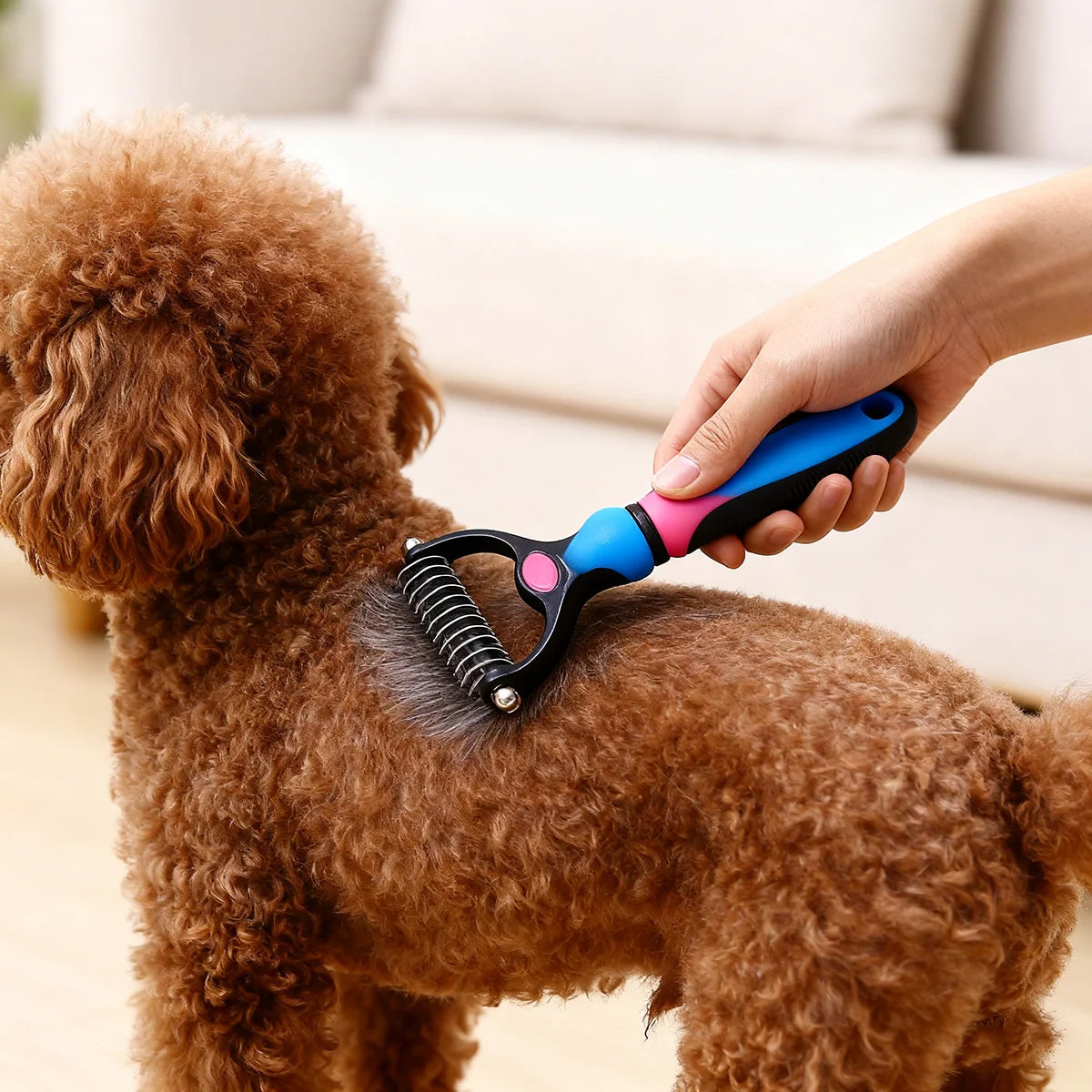 Dog  Hair Remover Brush – Fur Deshedding, Knot Cutter & Grooming Tool