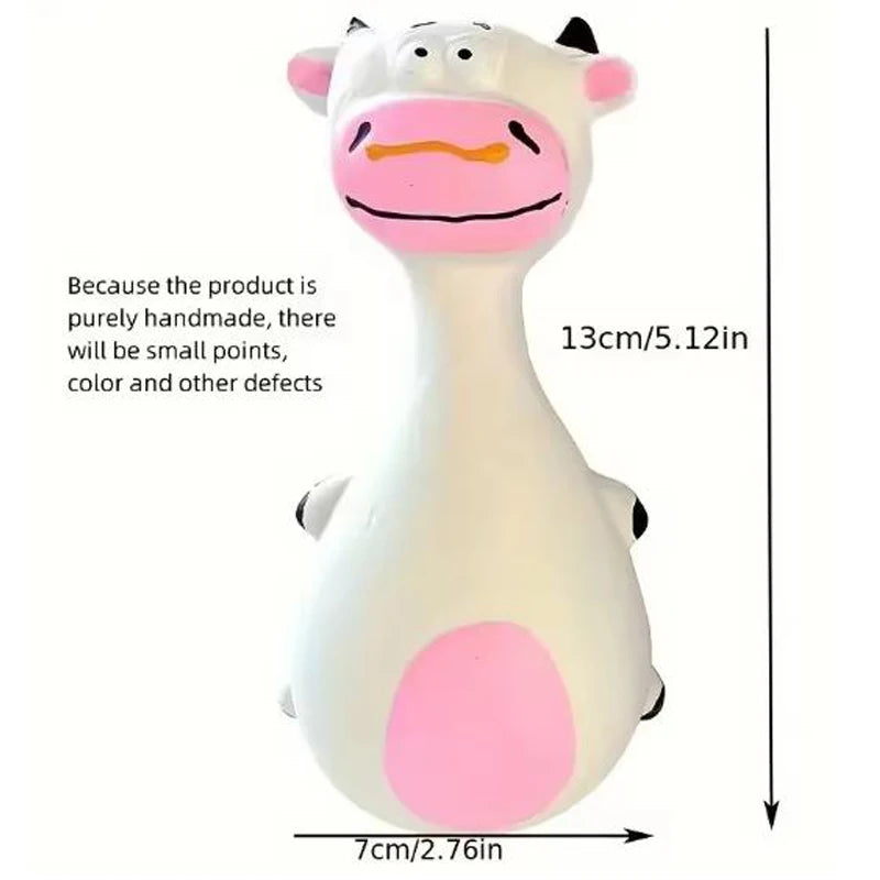 Squeaky Animal Dog Toy – Bite-Resistant Elephant & Cow Chew Toy for Dogs