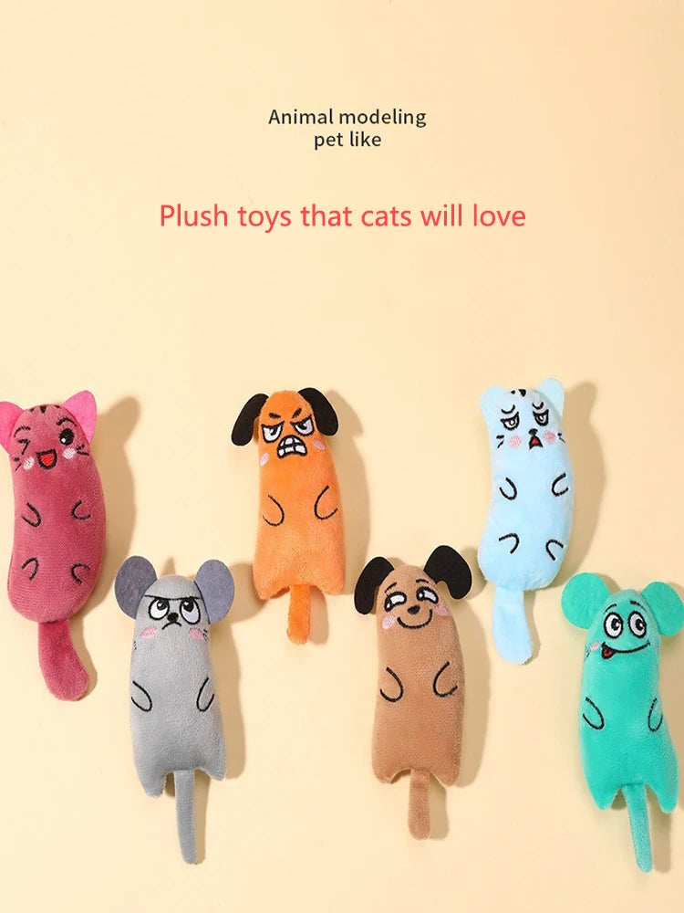 Cartoon Plush Dog & Cat Toy – Bite-Resistant Chew & Teeth Cleaning Toy