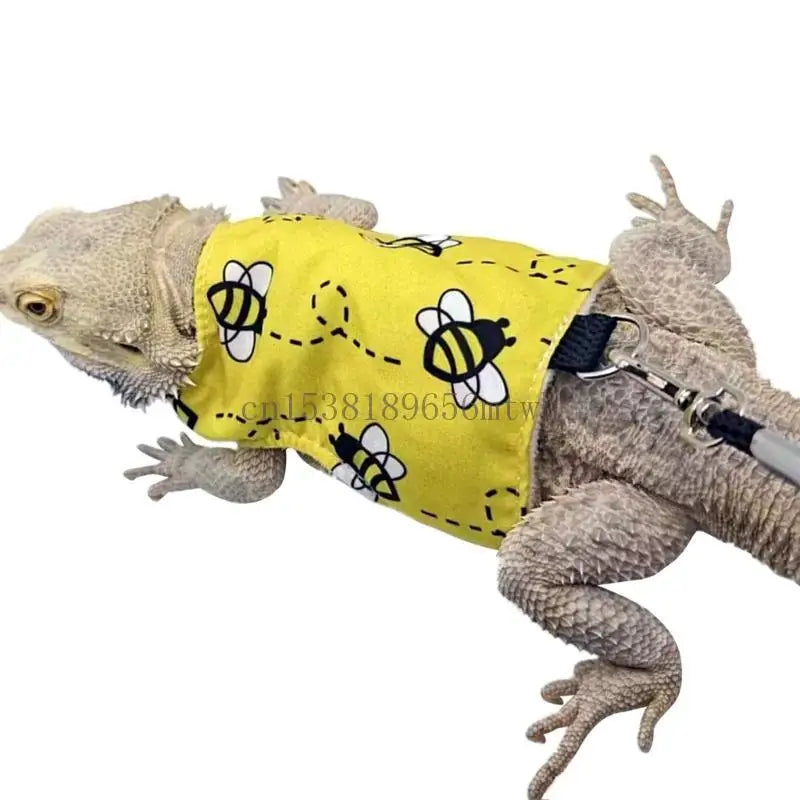 Bearded Dragon Harness with Leash – Warm Chest Costume for Lizards & Reptiles