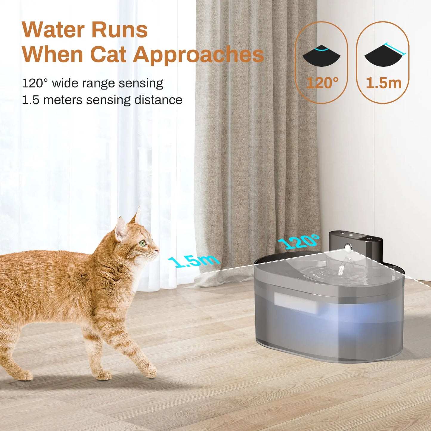 2.2L Silent Automatic Pet Fountain – Induction Charging for Cats & Dogs