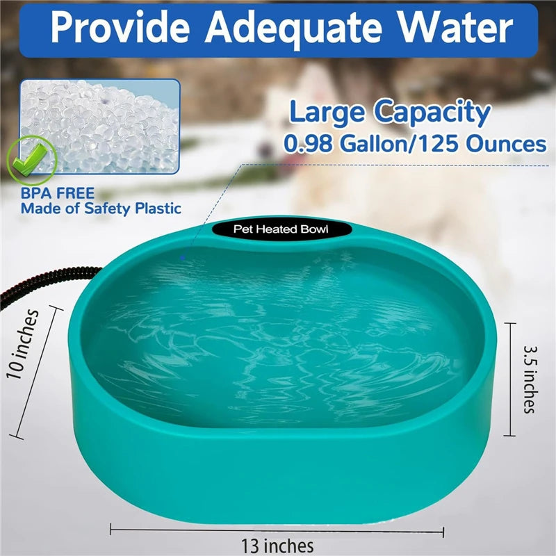 3.7L Automatic Heated Water Bowl – Temperature-Controlled Pet Feeder