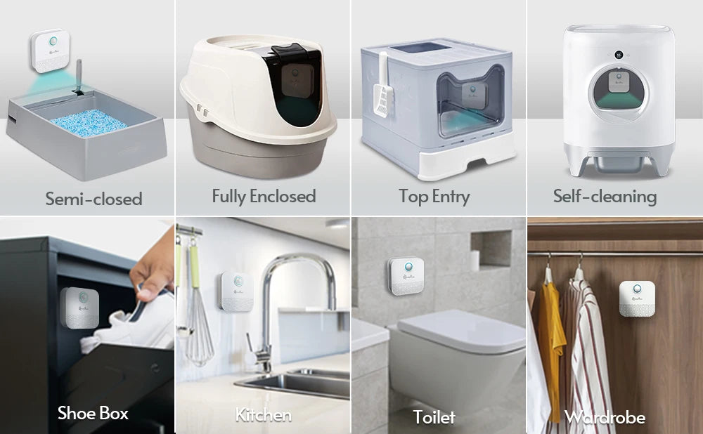 DownyPaws Smart Cat Litter Odor Purifier – Air Deodorizer for Pets