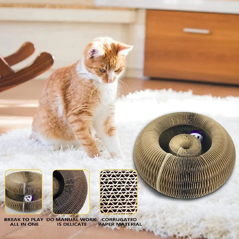 Kitten Curl Toy – Foldable Magic Cat Scratcher & Interactive Bed
