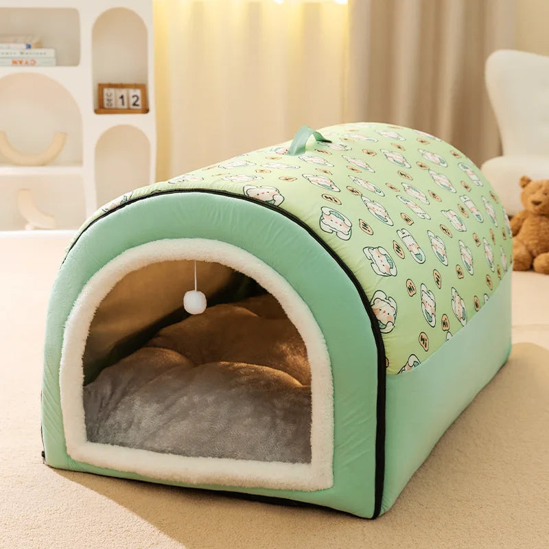 Large Winter Dog House  – Cozy, Removable & Washable Pet Bed