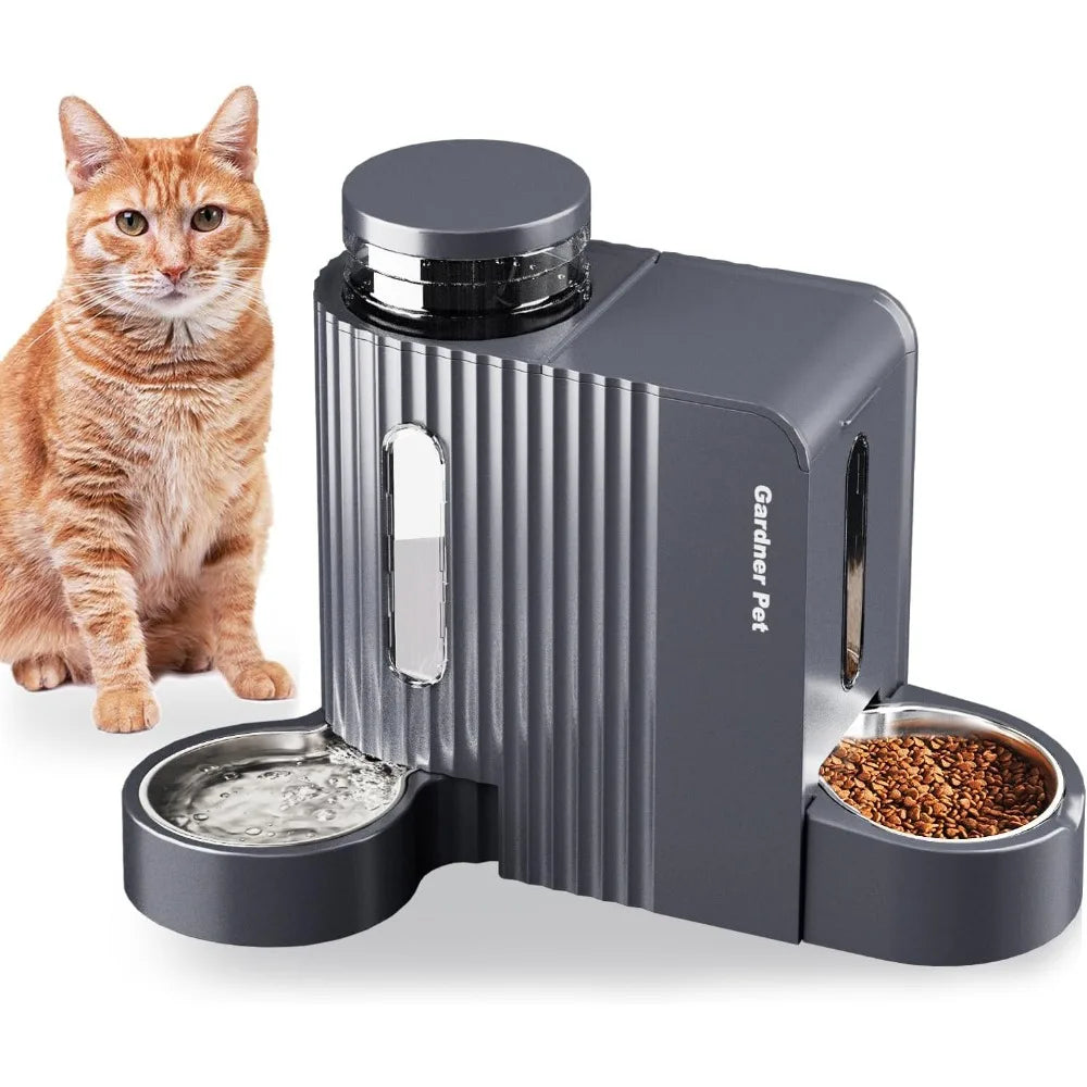 Automatic Gravity Cat & Dog Feeder – Stainless Steel Food & Water Dispenser