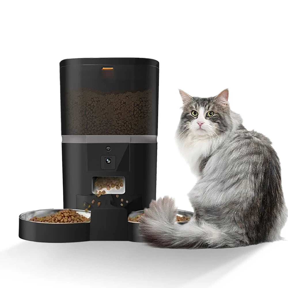 4L Smart Automatic Pet Feeder with Camera – App Controlled Cat & Dog Feeder