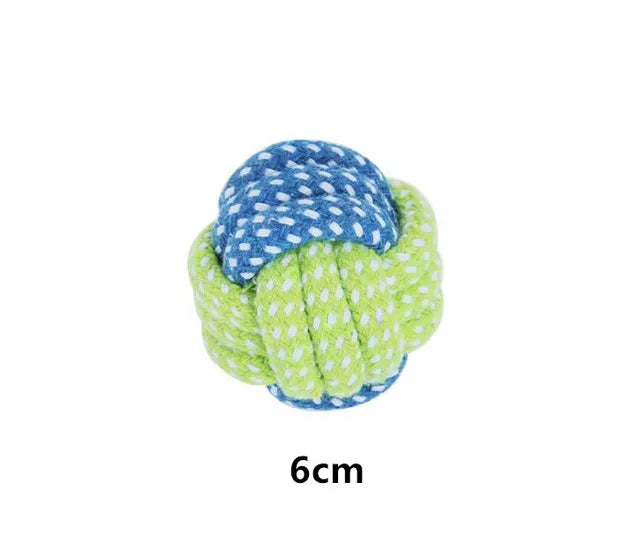 Interactive Cotton Rope Dog Toy – Chew Ball & Toothbrush for Puppies and Large Dogs