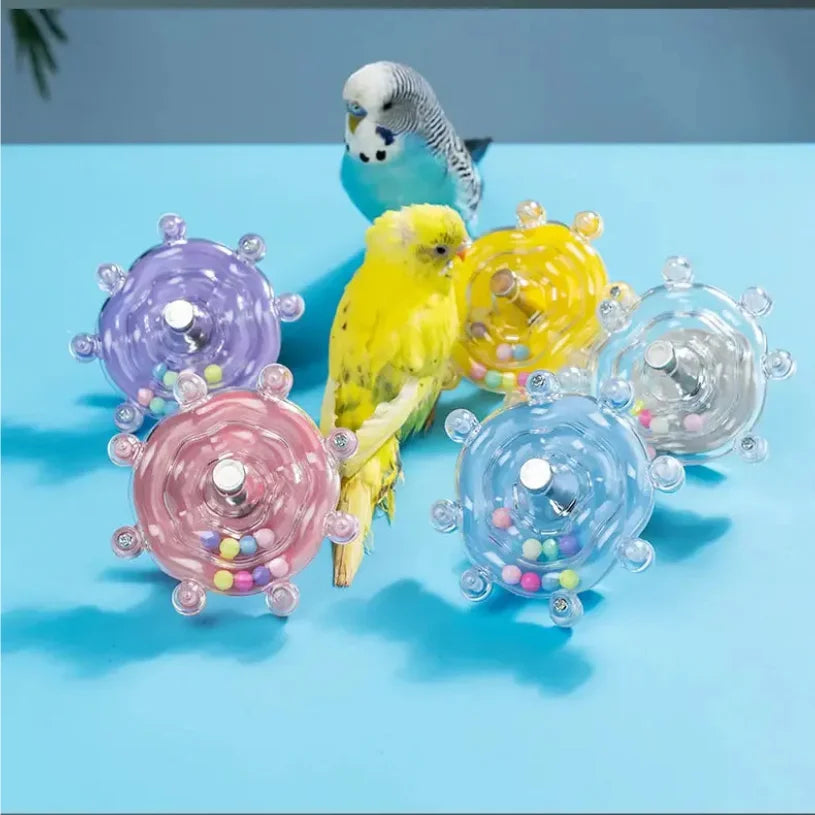 Interactive Parrot Toy – Rotating Treat Dispenser for Mental Stimulation
