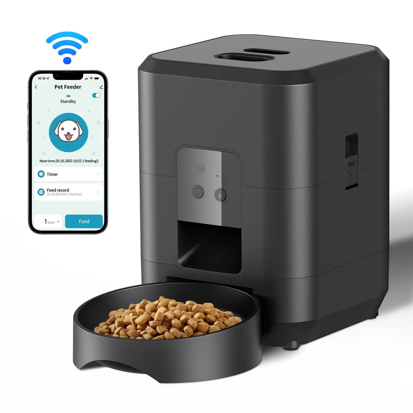 2L Wireless Smart Pet Feeder – App Controlled Cat & Dog Dispenser