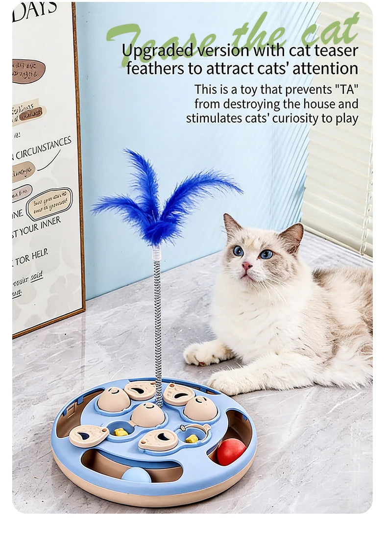 Interactive Cat Toy – Slow Feeder Turntable for Indoor Cats & Mental Stimulation
