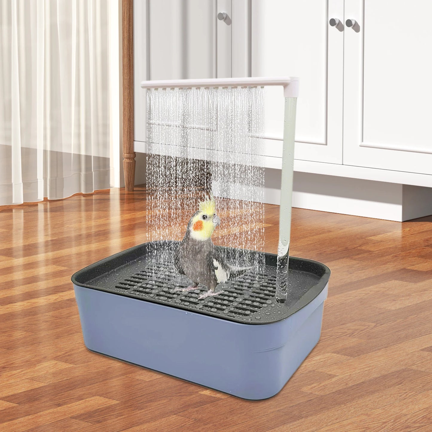 Automatic Parrot Bird Bath – Circulating Water Shower for Cages