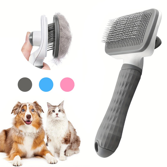 Self-Cleaning Pet Hair Remover Comb – Slicker Brush for Cats & Dogs Grooming